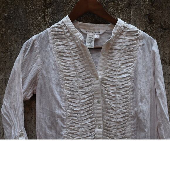 Max Studio White Pintuck Tunic Dress Women’s Small - Picture 3 of 4